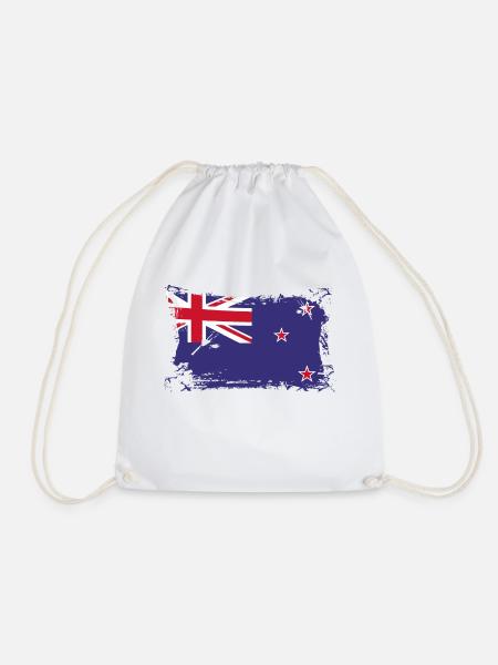 New Zealand Flag, Flagge Neuseeland - Turnbeutel - Weiß