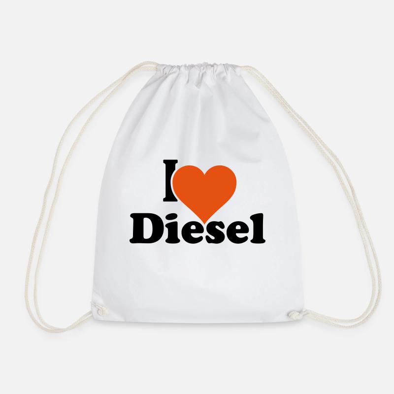 I LOVE Diesel - Turnbeutel - Weiß