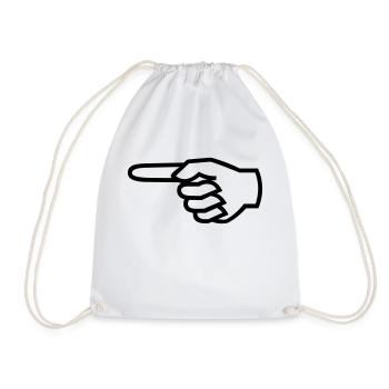 Hand, finger - to the left (cheap!) - Drawstring Bag - white - Front