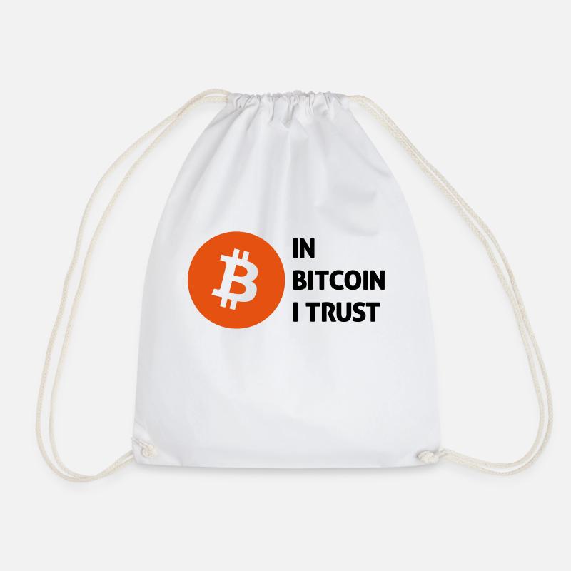 bitcoin - Drawstring Bag - white