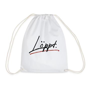 Löppt / löpt / läuft - Rot - Turnbeutel - Weiß - Vorne