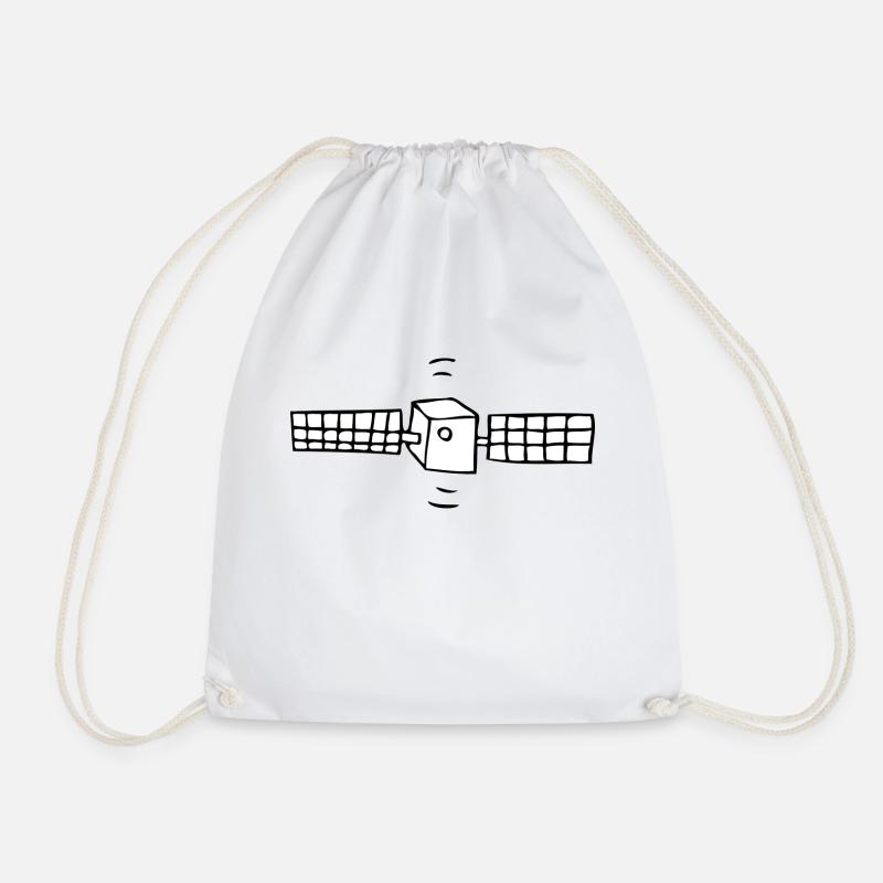 satellite - Drawstring Bag - white