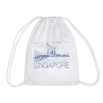 Dessin à la plume Singapour - Sac de sport léger - blanc - Devant