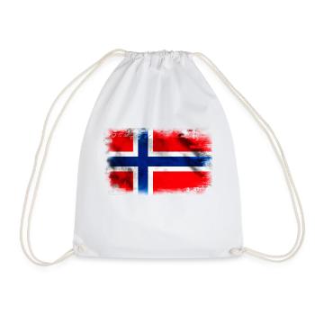 Background with the flag of Norway - Drawstring Bag - white - Front