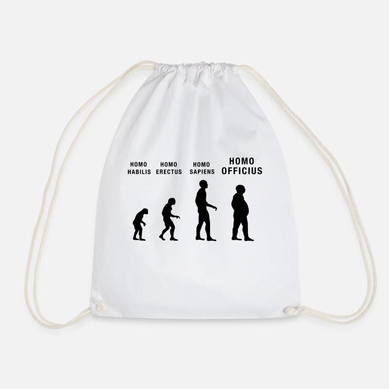 Home Office Homo Officius Evolution Bürohumor - Turnbeutel - Weiß