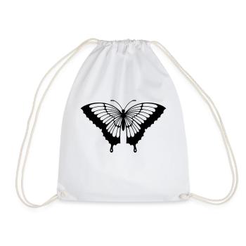 Papillon Noir/Transparent Aux Ailes Déployées N°2 - Sac de sport léger - blanc - Devant