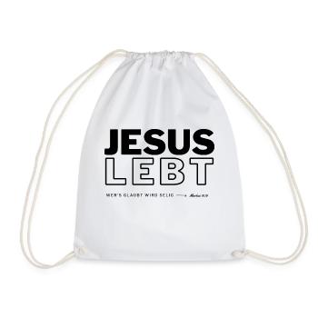 Jesus Lebt ( Wer´s glaubt wird selig) - Turnbeutel - Weiß - Vorne