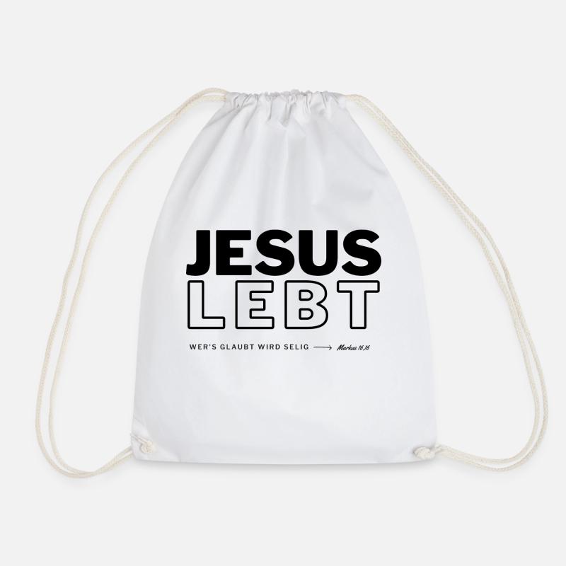 Jesus Lebt ( Wer´s glaubt wird selig) - Turnbeutel - Weiß