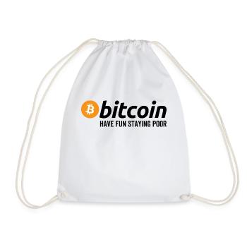 Bitcoin s’amusent à rester pauvre - Sac de sport léger - blanc - Devant