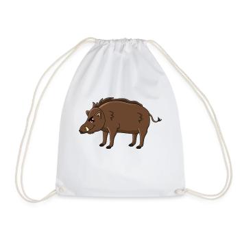 Wildschwein - Turnbeutel - Weiß - Vorne