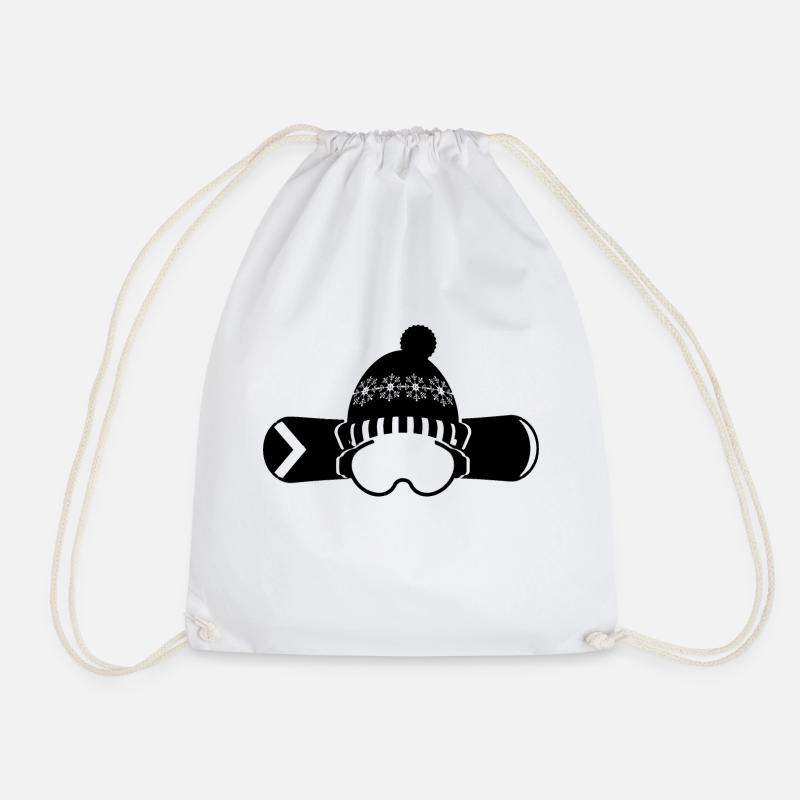 Snowboard Snowboarder - Turnbeutel - Weiß