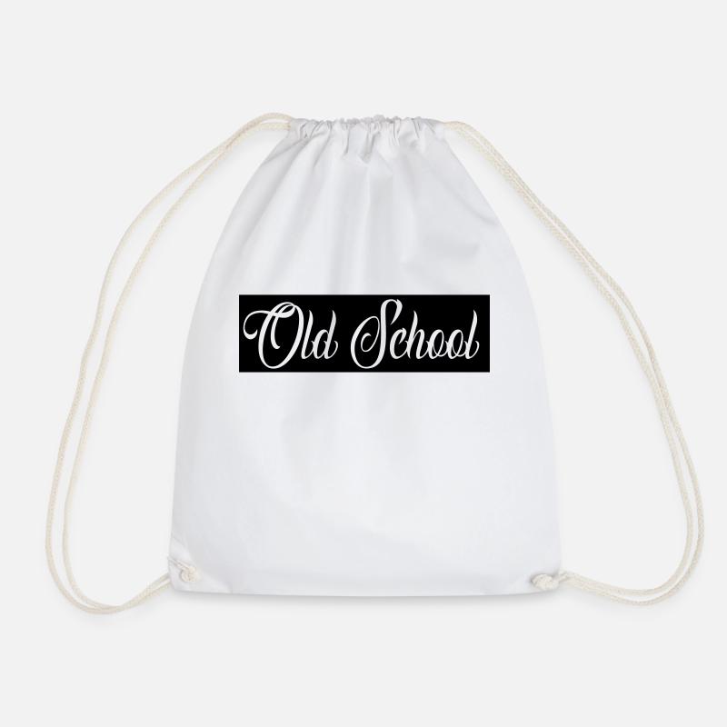 Old School - Drawstring Bag - white