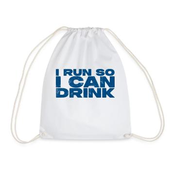 I Run So I Can Drink - Drawstring Bag - white - Front