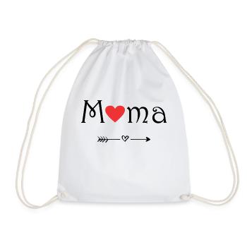 MAMA. Ich liebe meine Mama. Geschenk von Herzen - Turnbeutel - Weiß - Vorne