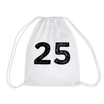 25 number jersey - Drawstring Bag - white - Front