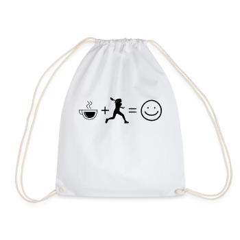 Kaffee Smile Face und Tennis 1 - - Turnbeutel - Weiß - Vorne