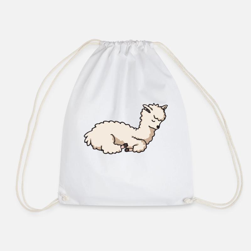 Müdes Lama Pyjama Liebe Llamas Vektor Alpaka - Turnbeutel - Weiß