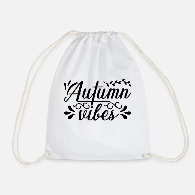 1 autumn vibes - Drawstring Bag - white