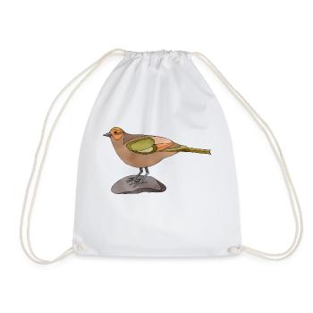Bird - Drawstring Bag - white - Front