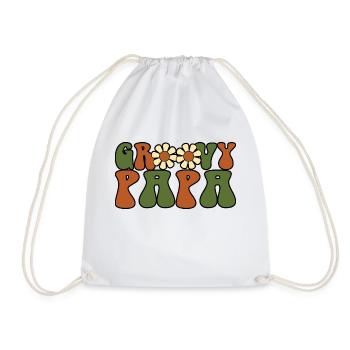 Retro Groovy Papa Matching Family Baby Shower - Sac de sport léger - blanc - Devant