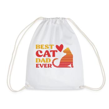 Best Cat Dad Ever - Drawstring Bag - white - Front