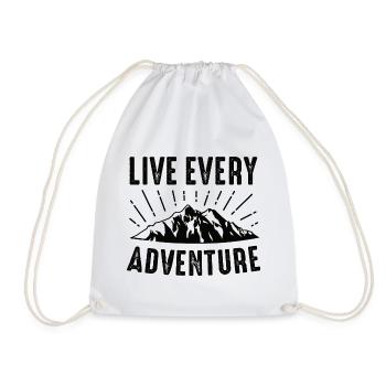 Live Every Adventure - Nature Mountains - Drawstring Bag - white - Front