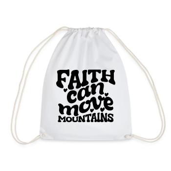 Faith Can Move Mountains - Drawstring Bag - white - Front