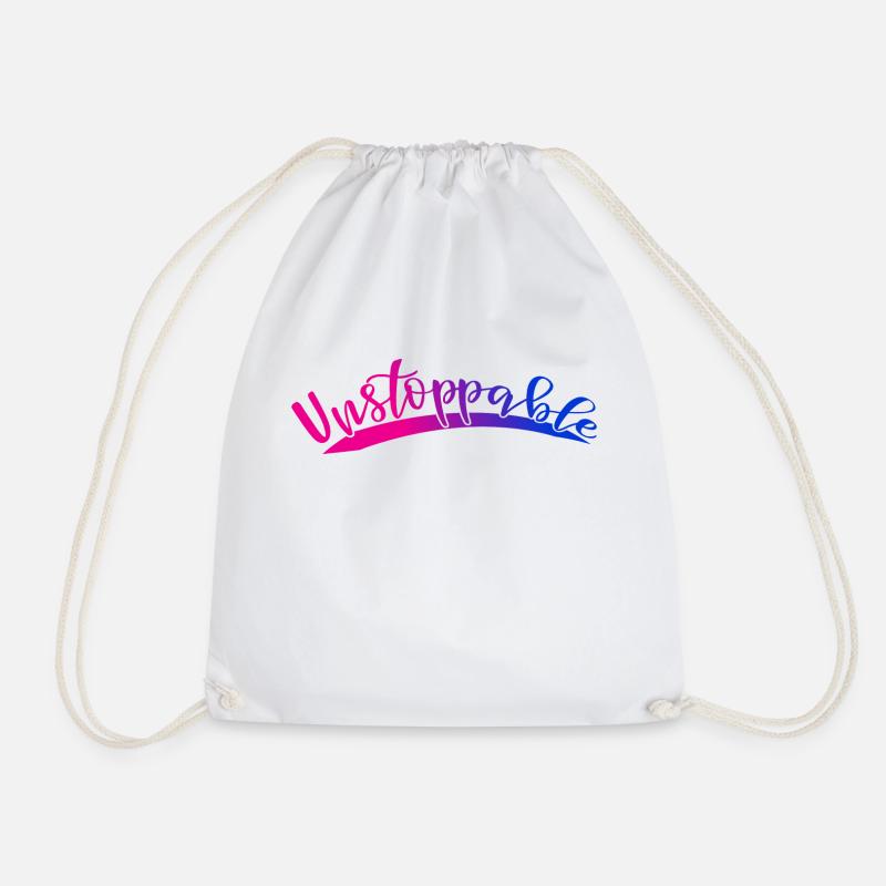 Unstoppable - Drawstring Bag - white
