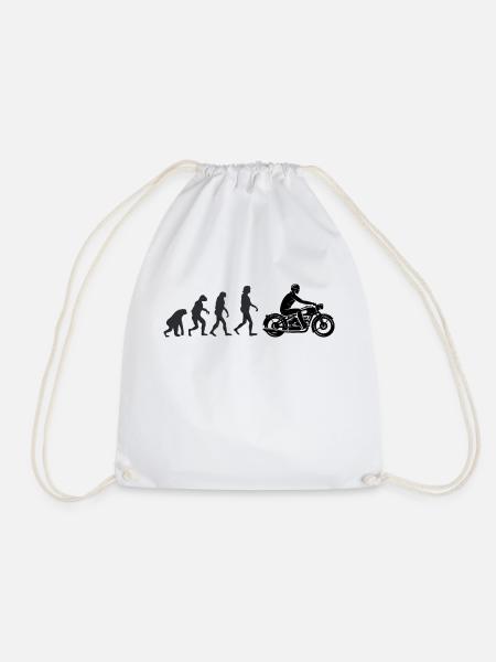 Motorradfahrer - Menschliche Evolution - Turnbeutel - Weiß