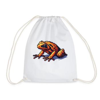 Poison dart frog in retro 8 bit pixel graphics - Drawstring Bag - white - Front
