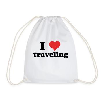 I love traveling - Drawstring Bag - white - Front