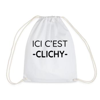 Ici c'est Clichy (noir) - Sac de sport léger - blanc - Devant