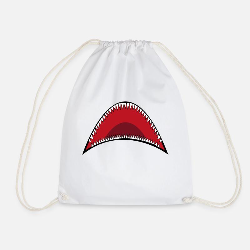 Shark Mouth - Drawstring Bag - white