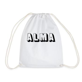 Name - Alma - Turnbeutel - Weiß - Vorne