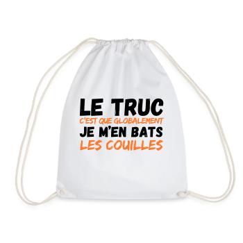 Le truc .. je m'en bats les couilles - Sac de sport léger - blanc - Devant