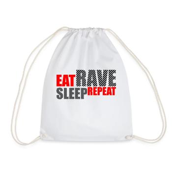 Manger dormir rave répéter nourriture sommeil corbeau disant - Sac de sport léger - blanc - Devant