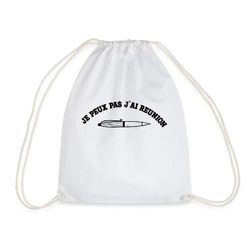 I can't I have a meeting - Drawstring Bag - white - Front