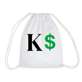 Letter k dollar - Drawstring Bag - white - Front