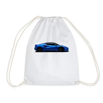 Voiture de sport bleue - Sac de sport léger - blanc - Devant