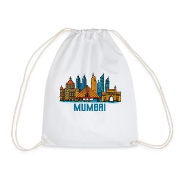 Mumbai India City - Drawstring Bag - white - Front