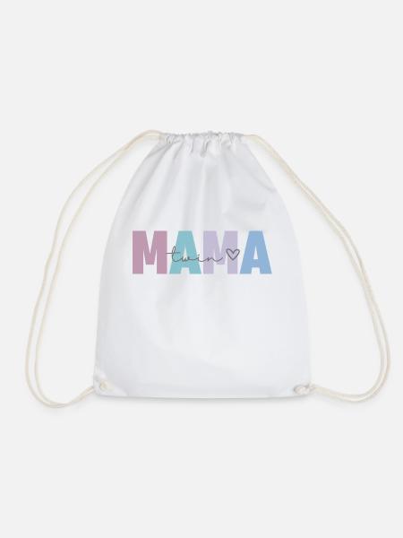 Twin Mama - Drawstring Bag - white