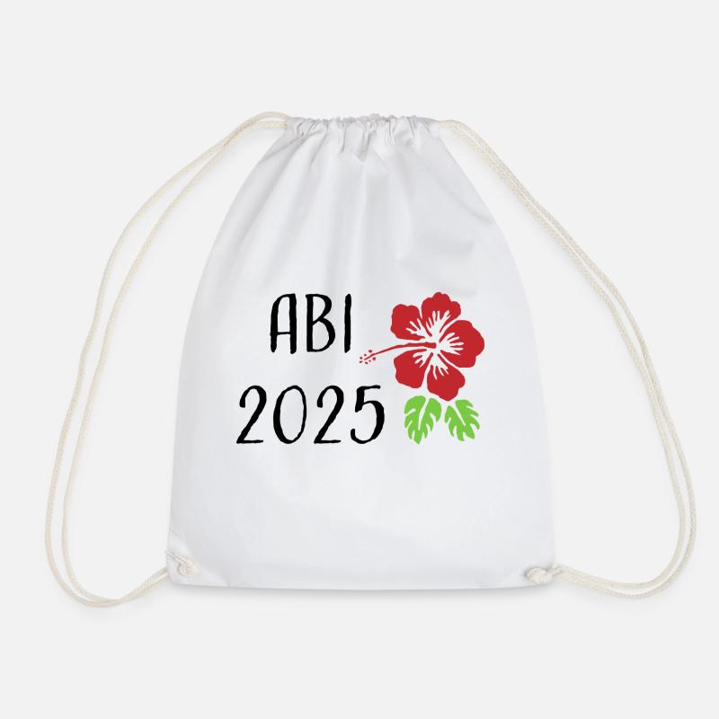 Tshirt ABI 2025 Abitur schwarz - Turnbeutel - Weiß