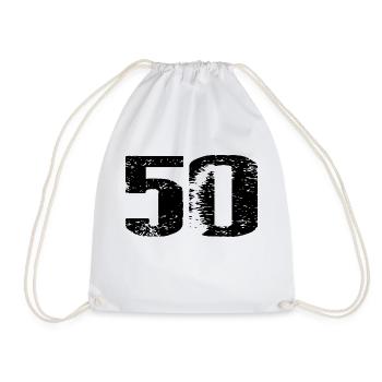 50 Number Leotard - Drawstring Bag - white - Front