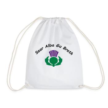Saor Alba Gu Brath - Free Scotland Forever - Drawstring Bag - white - Front