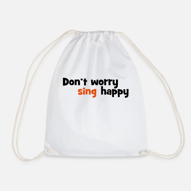 singing - Drawstring Bag - white