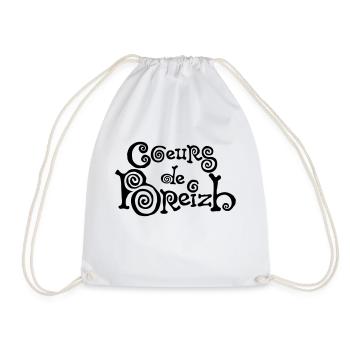 hearts of breizh brittany breton bzh logo - Drawstring Bag - white - Front