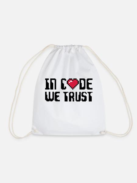 Geek - Drawstring Bag - white