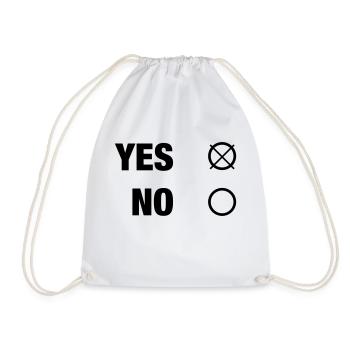 YES NO - Drawstring Bag - white - Front