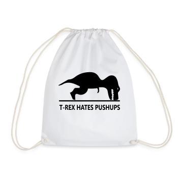 trex_hates_pushups - Turnbeutel - Weiß - Vorne