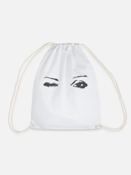 wink - Drawstring Bag - white